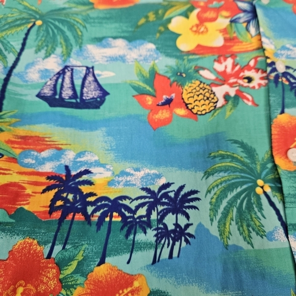 Blue Generation Colorful Tropical Button Front Hawaiian Shirt Size XL Men's F71 - Picture 7 of 11